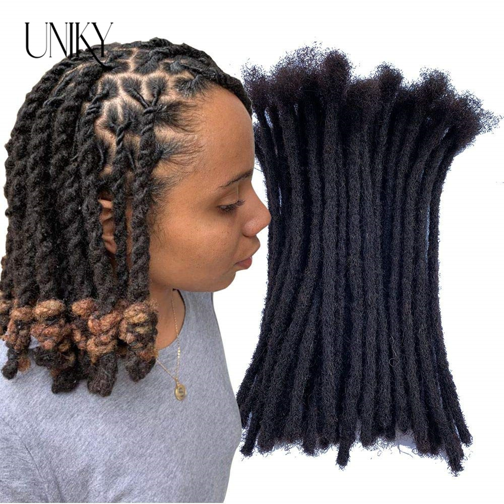 더러운 머리 끈 크로 셰 뜨개질 인간의 머리카락 확장 손으로 만든 Dreadlock Braiding Hair Faux Locs 4-24 Inch 10 Strands 판매 Uniky Hair